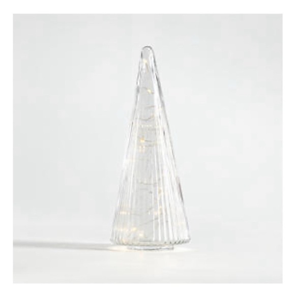 Crate& Barrel Medium RibbedNWT,Clear Christmas Tree 13.5
